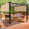10' x 10' Steel Flat Top Pergola with Adjustable and Removable Canopy