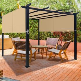 10' x 10' Steel Flat Top Pergola with Adjustable and Removable Canopy