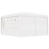 Professional Party Tent with Side Walls 13.1'x13.1' White 90 g/mÂ²