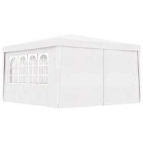 Professional Party Tent with Side Walls 13.1'x13.1' White 90 g/mÂ²