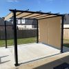 10' x 10' Steel Flat Top Pergola with Adjustable and Removable Canopy