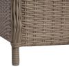7 Piece Patio Dining Set Poly Rattan Brown