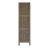 67 Inch Paulownia Wood 4 Panel Divider Screen; Woven Willow Design; Light Brown; DunaWest