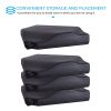 4 Pcs Offset Weighted Cantilever Hanging Patio Heavy Duty Umbrella Stand;  Water & Sand Filled Plastic Base;  Black 284LB