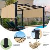 10' x 10' Steel Flat Top Pergola with Adjustable and Removable Canopy