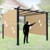 10' x 10' Steel Flat Top Pergola with Adjustable and Removable Canopy