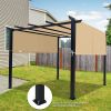 10' x 10' Steel Flat Top Pergola with Adjustable and Removable Canopy