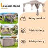 10 X 13FT Patio Gazebo With Mosquito Netting Patio Canopy For Garden