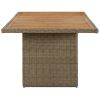 7 Piece Patio Dining Set Poly Rattan Brown