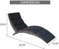 Patio Chaise Lounge, Outdoor Lounge Chair, PE Rattan Foldable Chaise Lounger