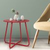 SR Steel Patio Side Table, Weather Resistant Outdoor Round End Table