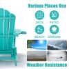 TALE Folding Adirondack Chair with Pullout Ottoman with Cup Holder, Oversized, Poly Lumber,  for Patio Deck Garden, Backyard Furniture, Easy to Instal