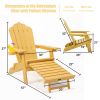 TALE Folding Adirondack Chair with Pullout Ottoman with Cup Holder, Oversized, Poly Lumber,  for Patio Deck Garden, Backyard Furniture, Easy to Instal