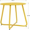 SR Steel Patio Side Table, Weather Resistant Outdoor Round End Table