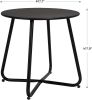 SR Steel Patio Side Table, Weather Resistant Outdoor Round End Table