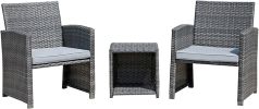Casual 3 Piece Patio Furniture Set  with Storage Coffee Table