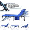 Folding Chaise Lounge Chair Outdoor Foldable Patio Recliner with Pillow & Storage Bag,Beige